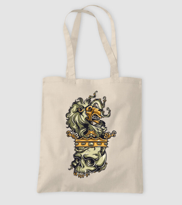 Half Lion Half Skull model nisipiu pe tricou