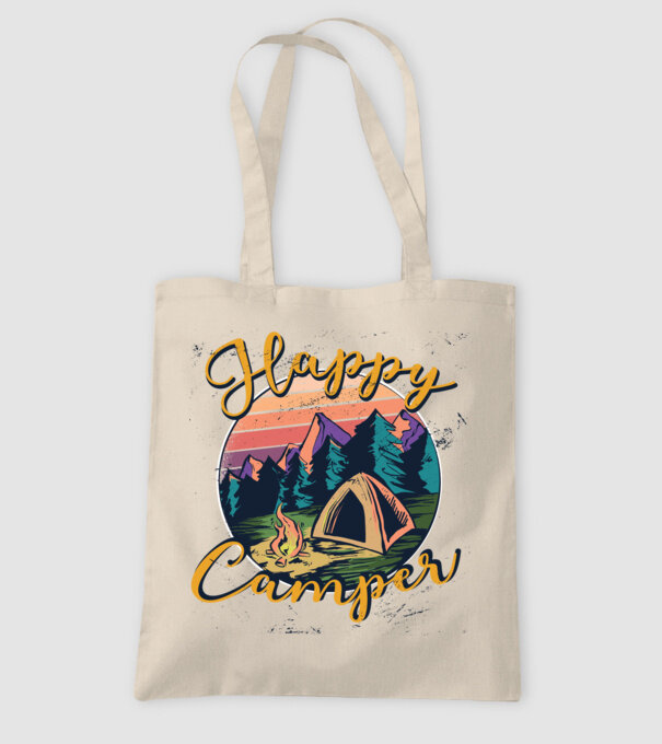 Happy Camper tricou camping model nisipiu pe tricou