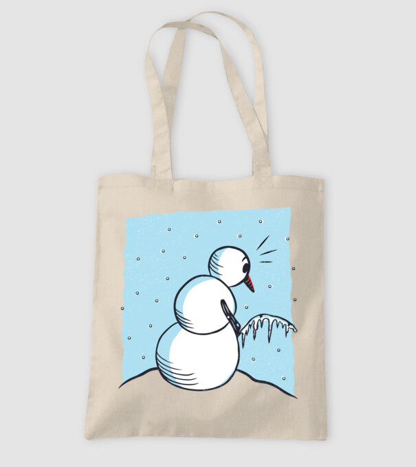 Om de zăpadă face pipi tricou amuzant model nisipiu pe tricou