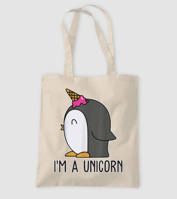 'I''m a unicorn - penguin' model nisipiu pe tricou