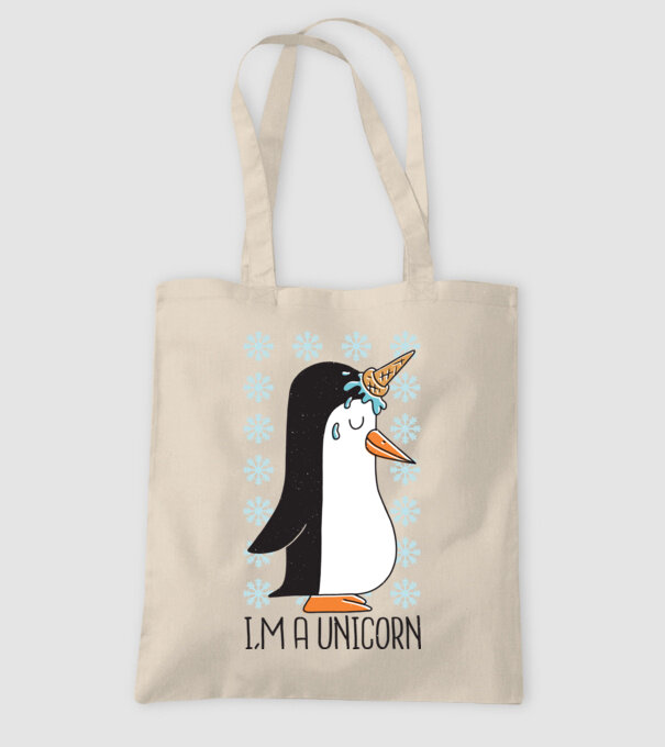 'I''m a Unicorn - Pinguin Unicorn' model nisipiu pe tricou