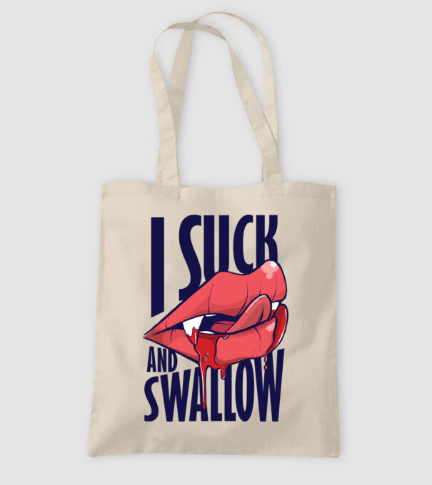 I suck and swallow Vampir model nisipiu pe tricou
