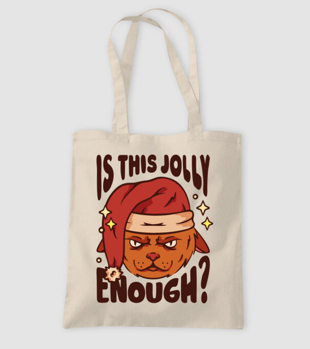Is this Jolly enough tricou de Crăciun model nisipiu pe tricou