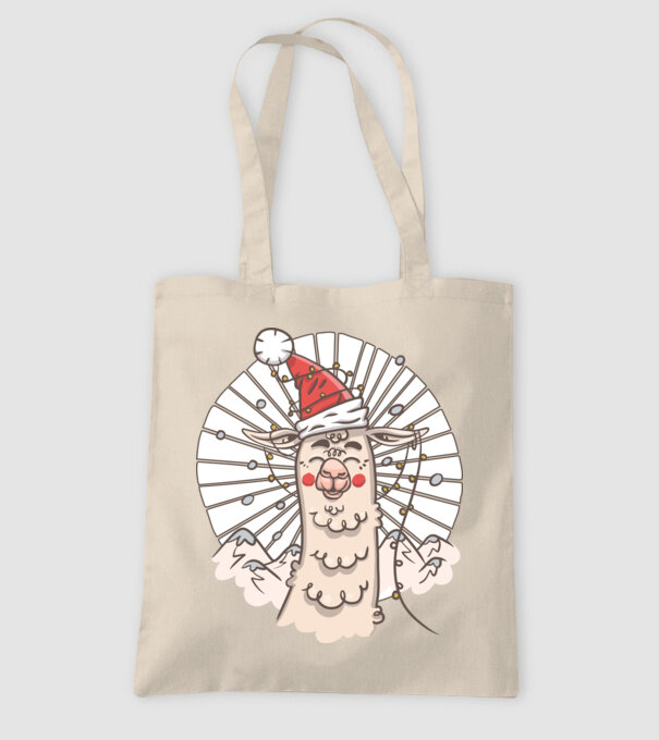 Llama de Crăciun model nisipiu pe tricou