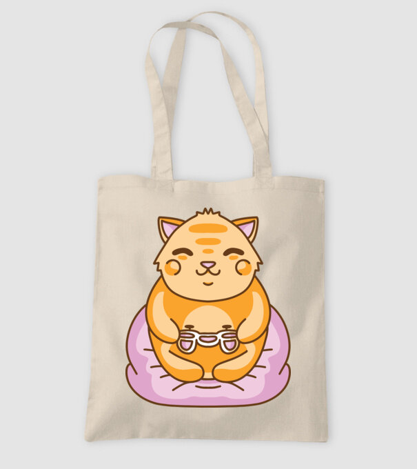 Pisică Gamer Kawaii model nisipiu pe tricou