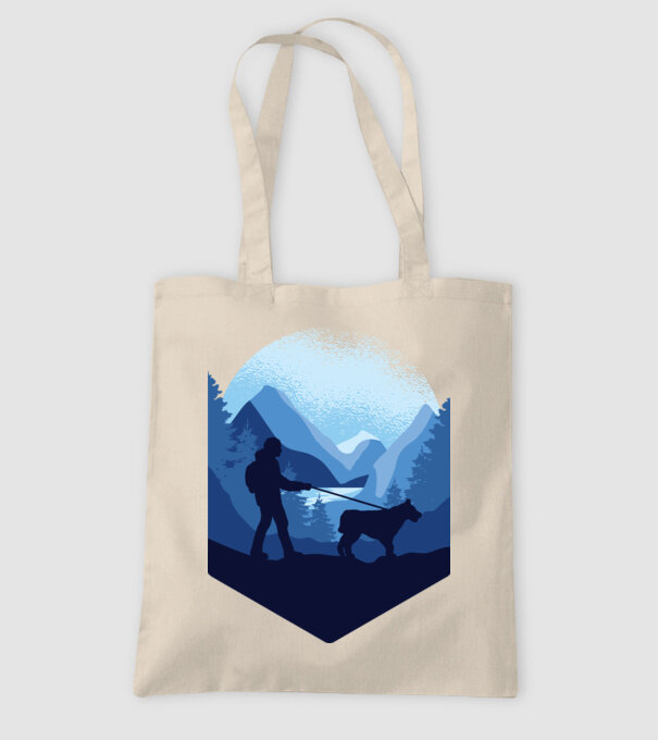Excursie cu Câine model nisipiu pe tricou