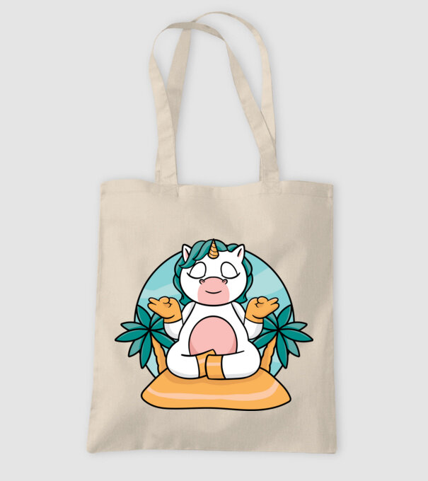 Unicornul meditator model nisipiu pe tricou