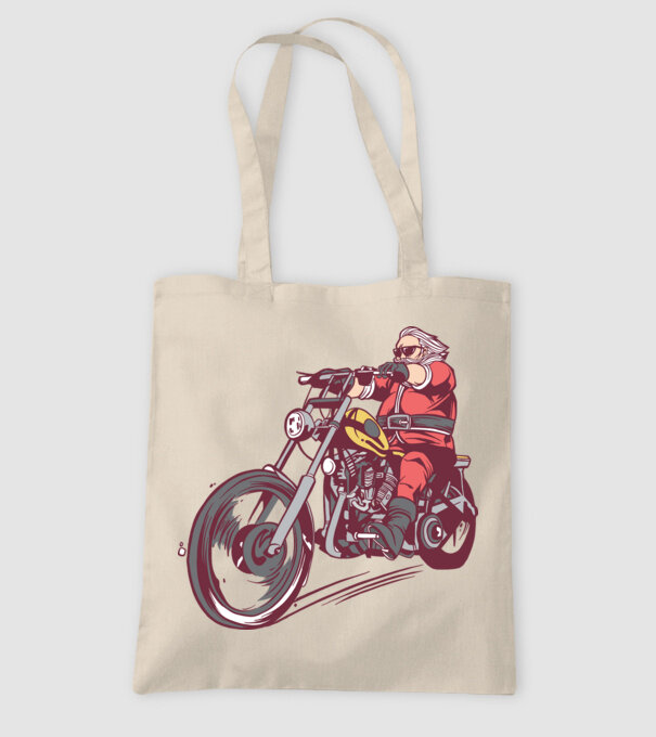Moș Crăciun motociclist model nisipiu pe tricou