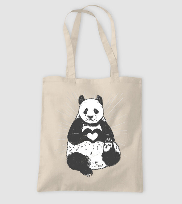 Inimă panda model nisipiu pe tricou