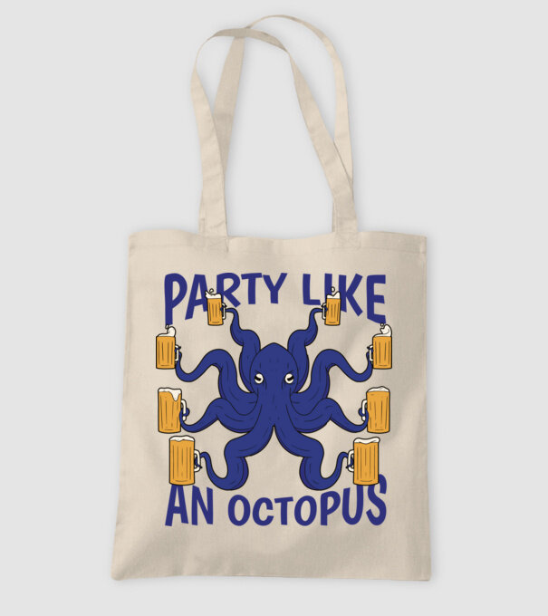Party Like An Octopus model nisipiu pe tricou