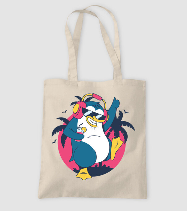Pinguin de Petrecere model nisipiu pe tricou