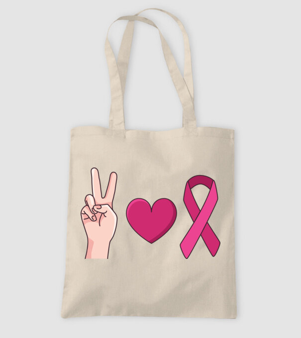 Peace Love lupta împotriva cancerului de sân model nisipiu pe tricou