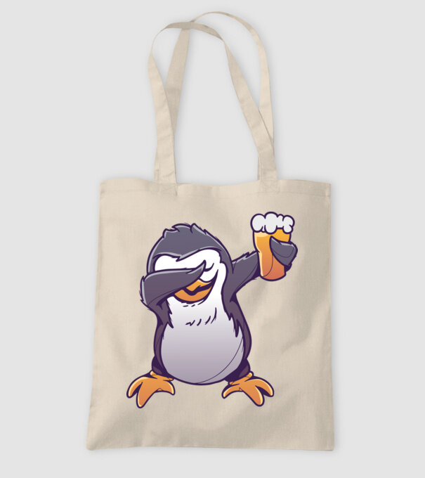 Pinguin cu Bere DAB model nisipiu pe tricou