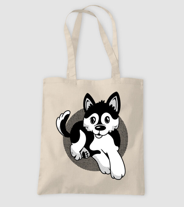 Câine Pomsky model nisipiu pe tricou