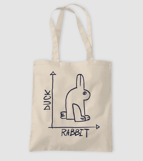 Rabbit vs Duck - Iepure sau Rață model nisipiu pe tricou