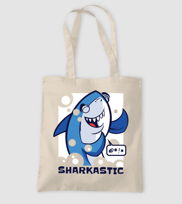 Sharkastic - Rechinul sarcastic model nisipiu pe tricou