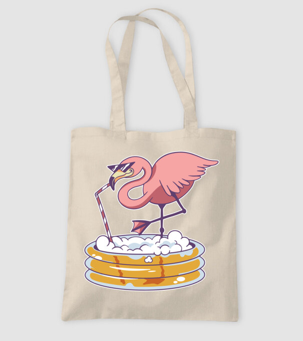 Flamingo cu bere model nisipiu pe tricou