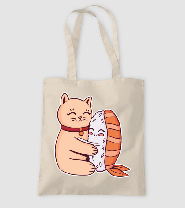 Sushi cu Pisică model nisipiu pe tricou