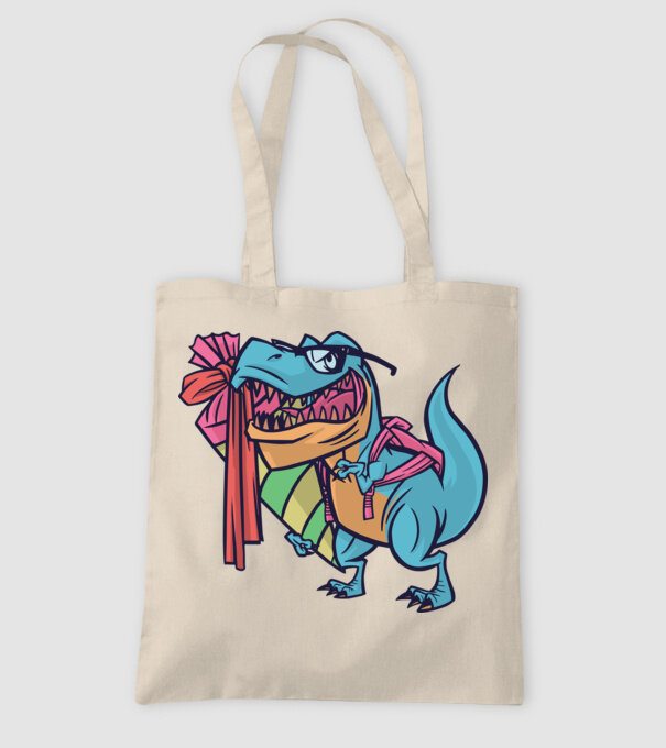 Elev T-rex model nisipiu pe tricou