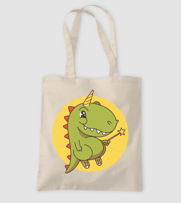 T-rex Unicorn cu baghetă magică model nisipiu pe tricou