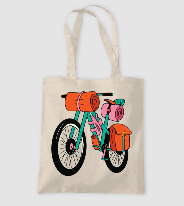 Bicicletă Drumeție model nisipiu pe tricou