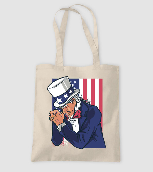 Uncle Sam se roagă model nisipiu pe tricou