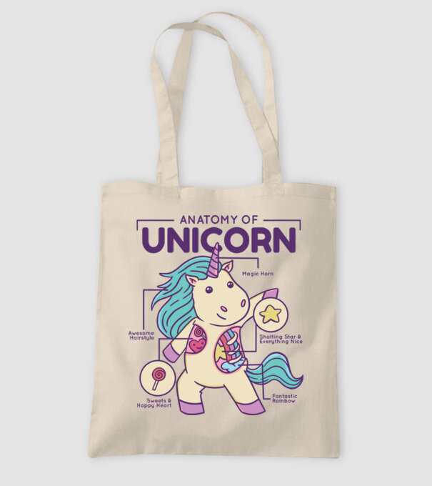 Unicorn Anatomie model nisipiu pe tricou