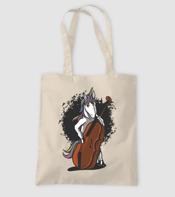 Unicorn cu violoncel model nisipiu pe tricou