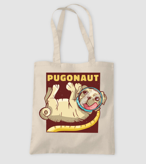 Mops Astronaut model nisipiu pe tricou