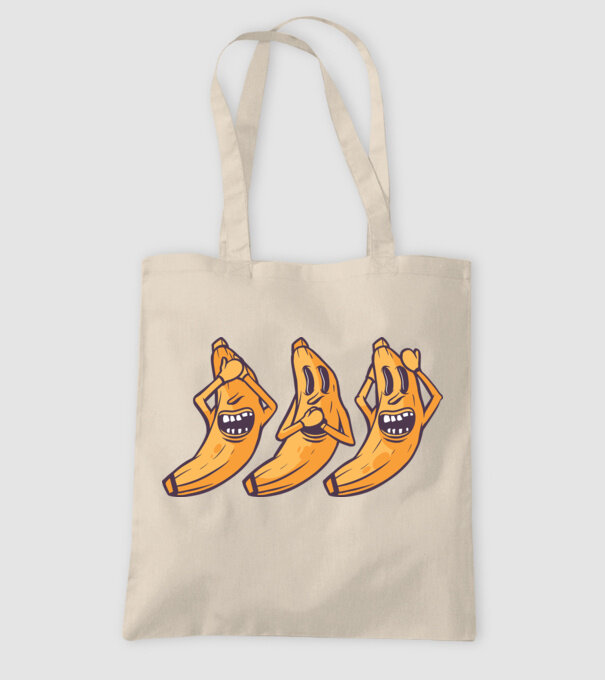 Banane amuzante - Nu vede, nu vorbește, nu aude model nisipiu pe tricou