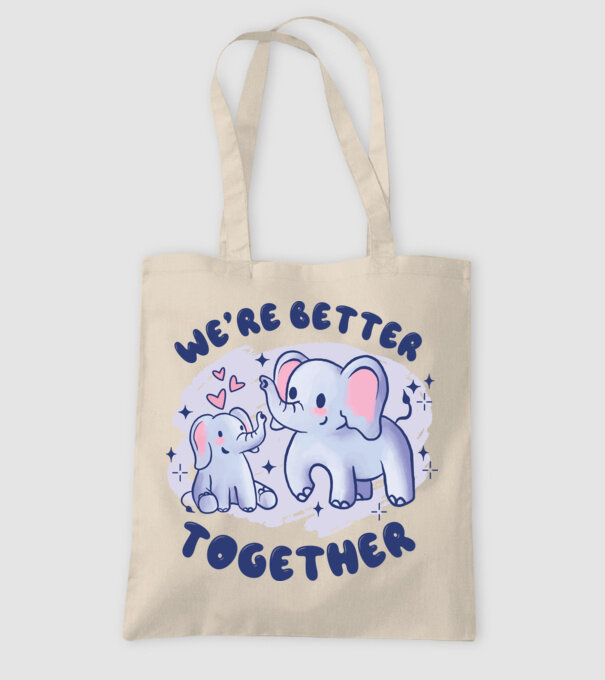 'We''re Better Together Elephant' model nisipiu pe tricou