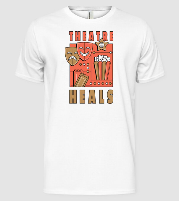Teatrul vindecă model alb pe tricou