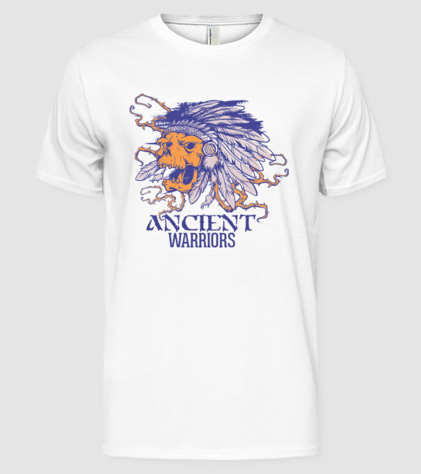 Ancient Warriors model alb pe tricou
