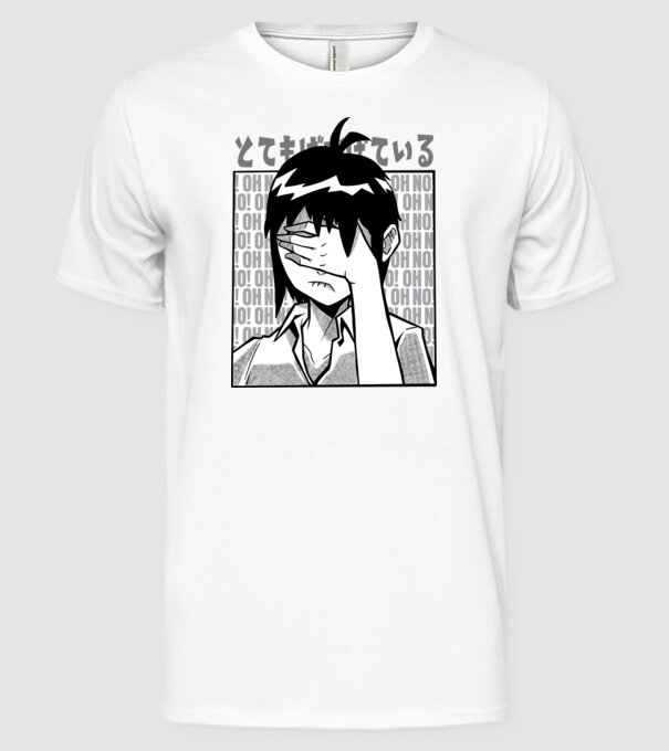 Cap Anime model alb pe tricou