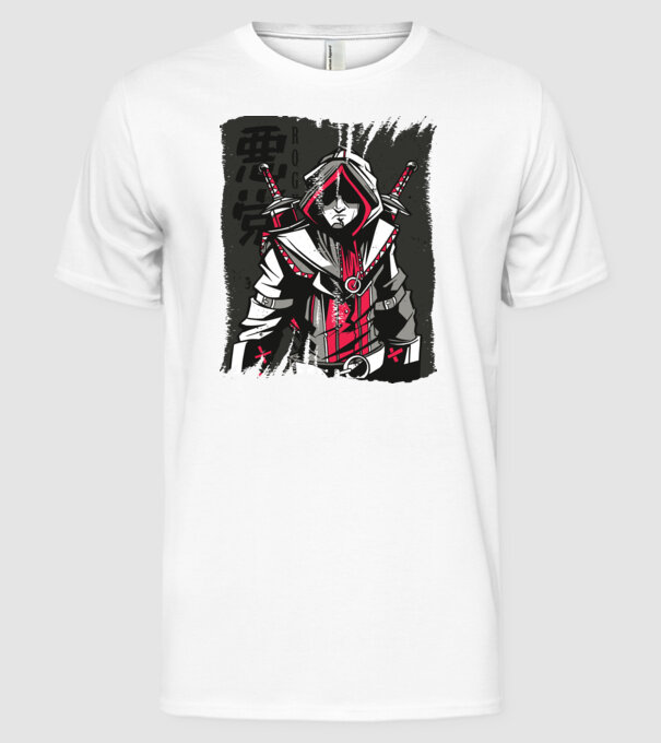 Războinic Anime model alb pe tricou