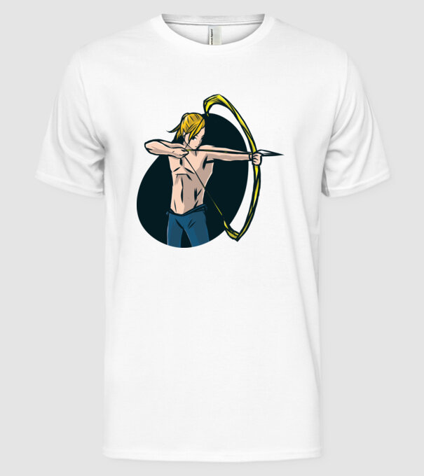 Fată arcaș Anime model alb pe tricou