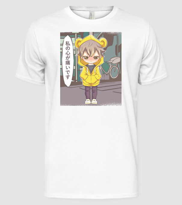 Anime Manga scenă model alb pe tricou