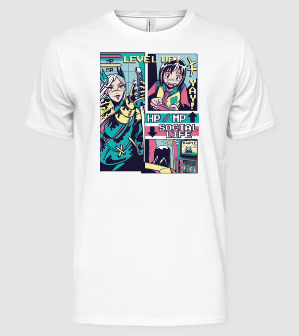 Anime Vaporwave benzi desenate model alb pe tricou