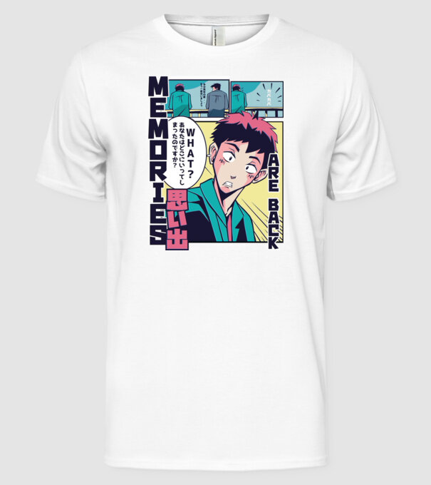 Anime Vaporwave benzi desenate model alb pe tricou