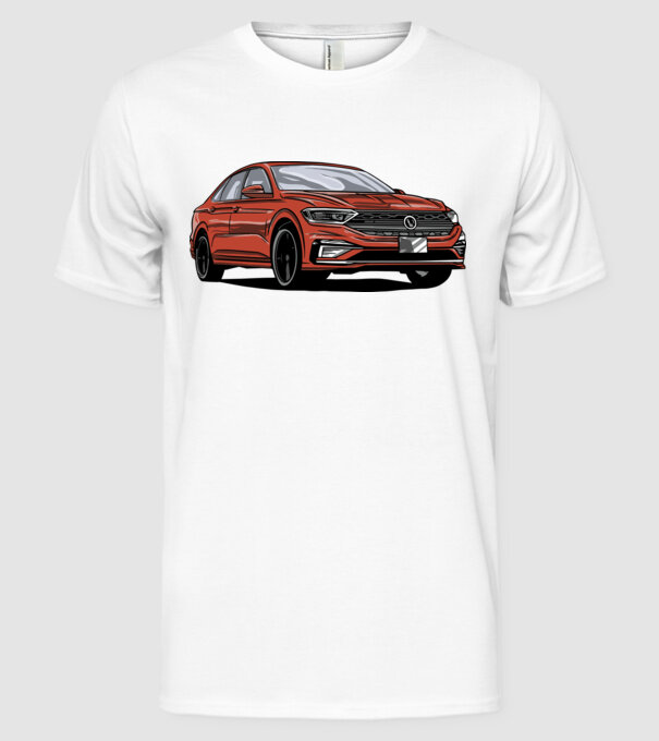 Mașină model alb pe tricou
