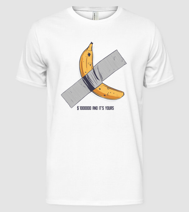 Ultima banană model alb pe tricou