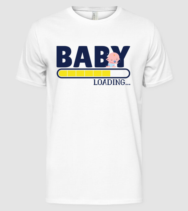 Baby is loading - tricou amuzant pentru mămici model alb pe tricou