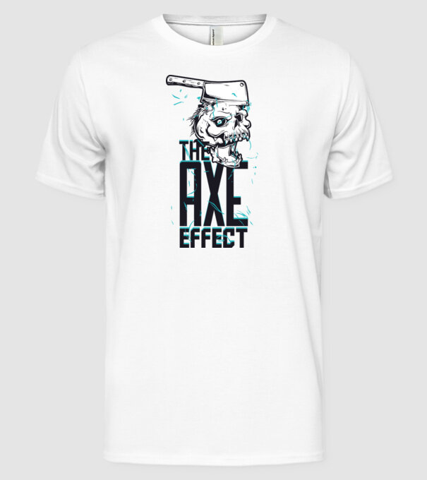 Efectul topor model alb pe tricou