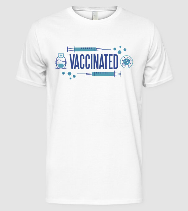 Sunt vaccinat model alb pe tricou
