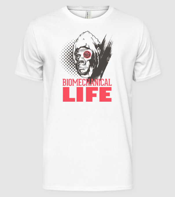Biomechanical Life 2 model alb pe tricou