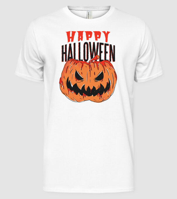 Happy Halloween Pumpkin model alb pe tricou