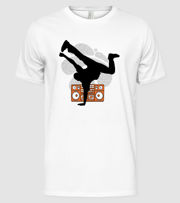 Dansator Break model alb pe tricou