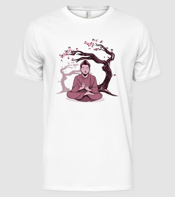 Buddha Meditație model alb pe tricou