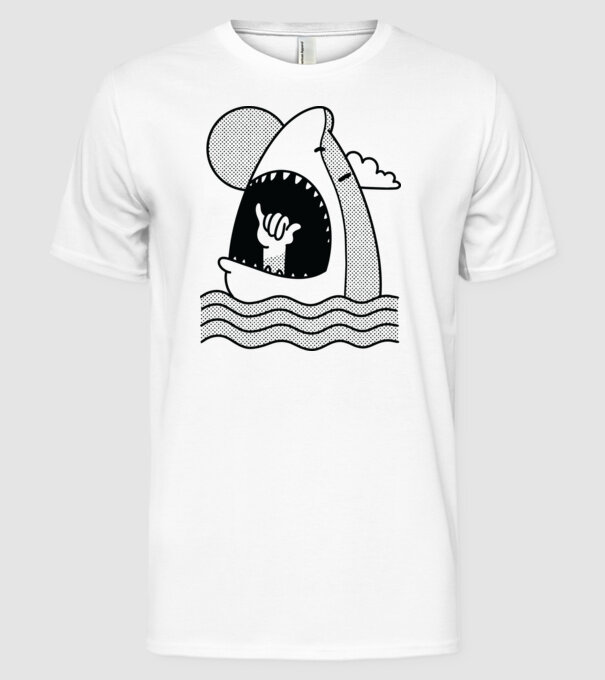 Rechin Aloha model alb pe tricou