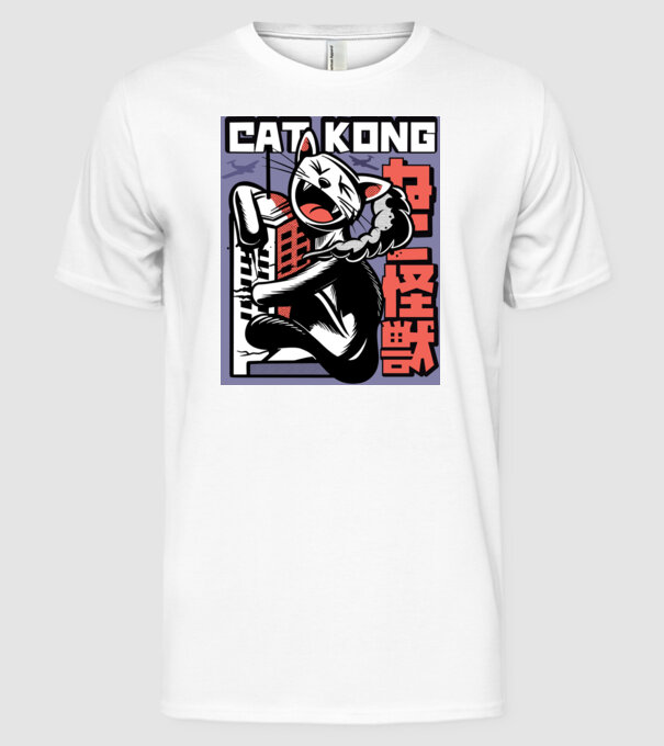 Cat Kong model alb pe tricou